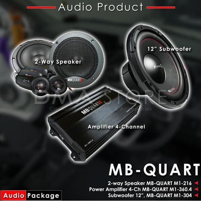 Paket Audio I MB QUART (Speaker 2 way, Power 4 ch, Subwoofer 12 inch)