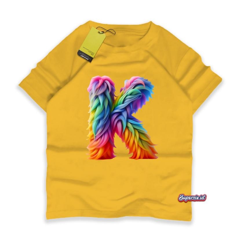 Diskon Rgkids Kaos Anak 3 Dimensi Huruf K Rainbow Laki Laki Alphabet Print 3D 4-13 Tahun Dt70 Terlar