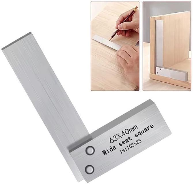 

Telehill Siku Tukang Penggaris Besi 90 Derajat Machinist Angle Ruler - Th63 Co