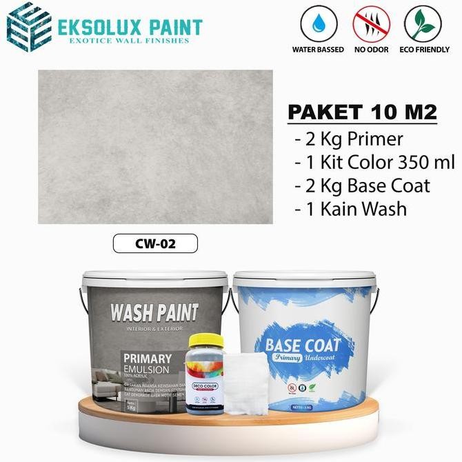 Cat Tembok Wash Paint Semen Ekspose - Cat Dinding Cement Wash Motif Semen Ekspos - Paket 10M2 Cat De
