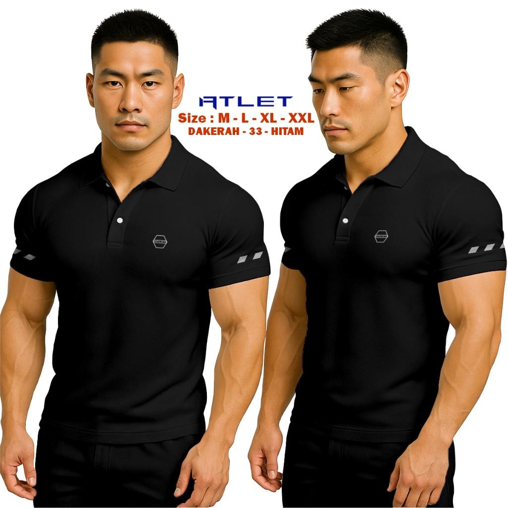 Kaos Kerah Pria Olahraga Gym Running Baju Golf Cowo Dryfit T-SHIRT SPORT KANCING 33 Viral Kekinian T