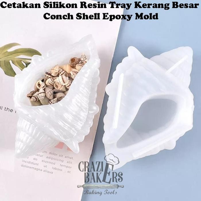 

(Ready) Cetakan Silikon Resin Tray Kerang Besar Conch Shell Epoxy Mold Bestseller