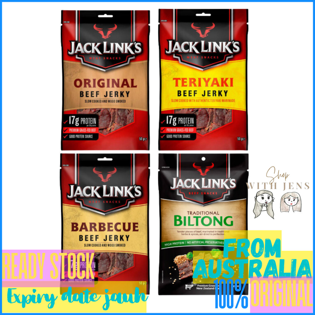 

Jack Links New Zealand Beef Jerky 50g (Original/Teriyaki/Barbecue) Snack Dendeng Siap Saji