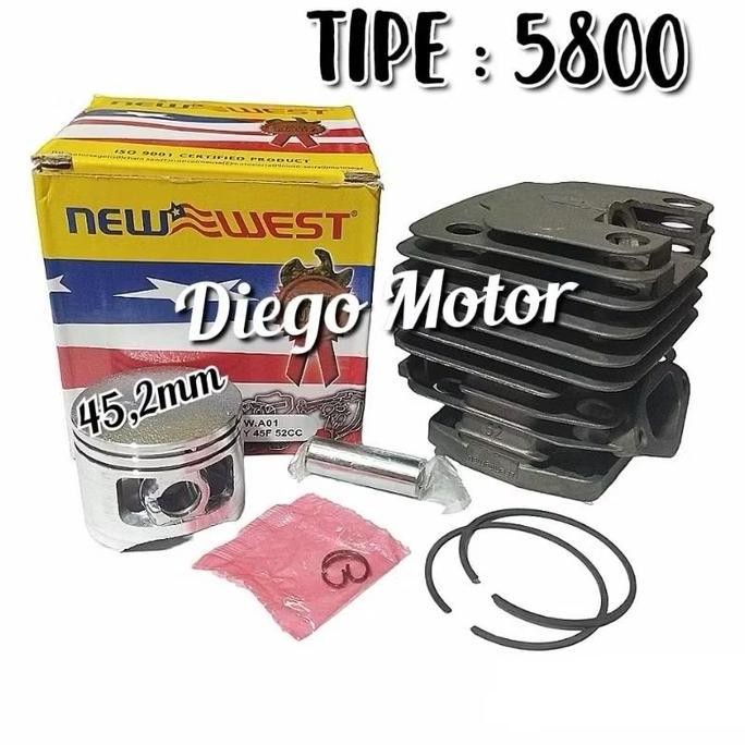 5800 Newest Cylinder Blok Boringan Komplit Mesin Chainsaw Senso Kecil 568 588 Co