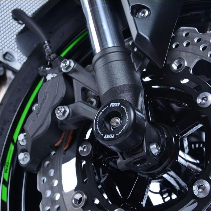 AXLE SLIDERS R&G Z900 '17/Z900RS '18 FORK PROTECTORS FP0194BK ORIGINAL DAN TERPERCAYA