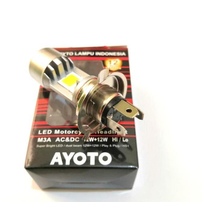 Bohlam Lampu Led Motor/Mobil Hs1/H4 Lampu Utama Motor/Mobil Putih Premium