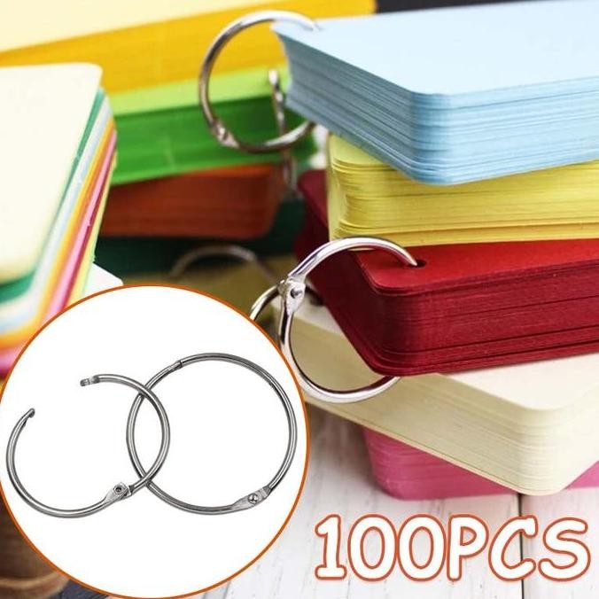 

100Pcs Ring Binder Ring Binde Ring Binder Buka Tutup 25-30/30-35Mm Tidak Mudah Kendor Ring Buku Metal Ring Binder