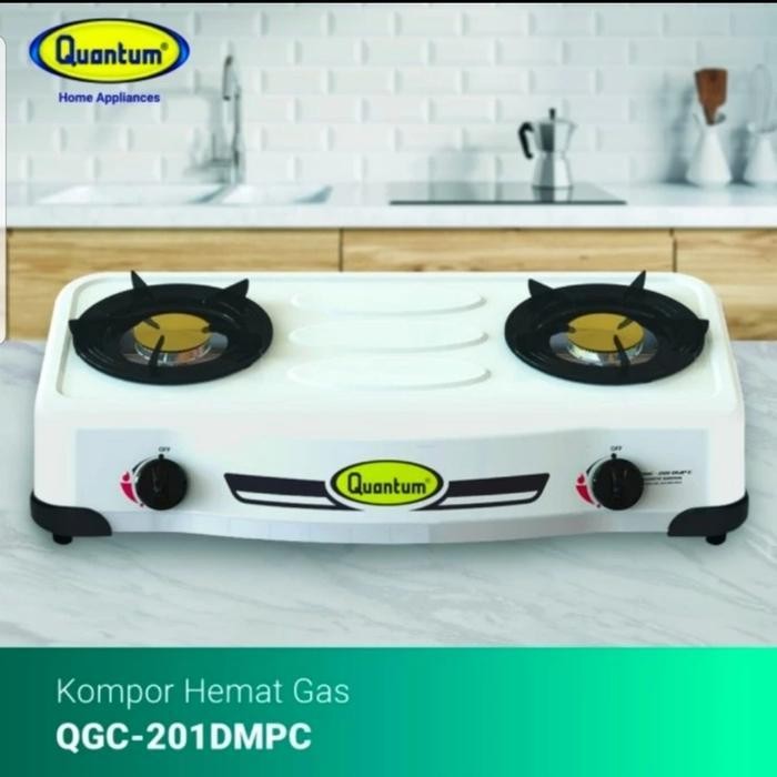 (Promo) Quantum : Qgc-201Dmpc Kompor Gas 2 Tungku Qgc 201 Dmp C Putih Dmpc Bestseller