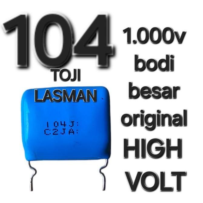 ( 104 BESAR )        KAPASITOR POLIESTER MYLAR 104J C2JA 104K 0.1UF 0.1 MIKRO 100 NANO  1.000V 630V 