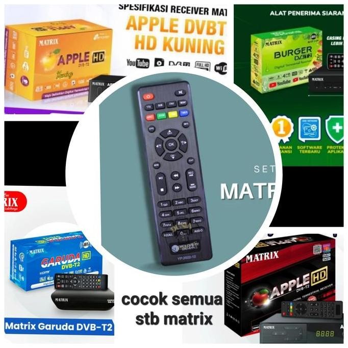 MATRIX REMOTE STB SET TOP BOX APPLE MATRIK GARUDA KUNING COCOK SEMUA STB MATRIX DENGAN DUS KUNING & 