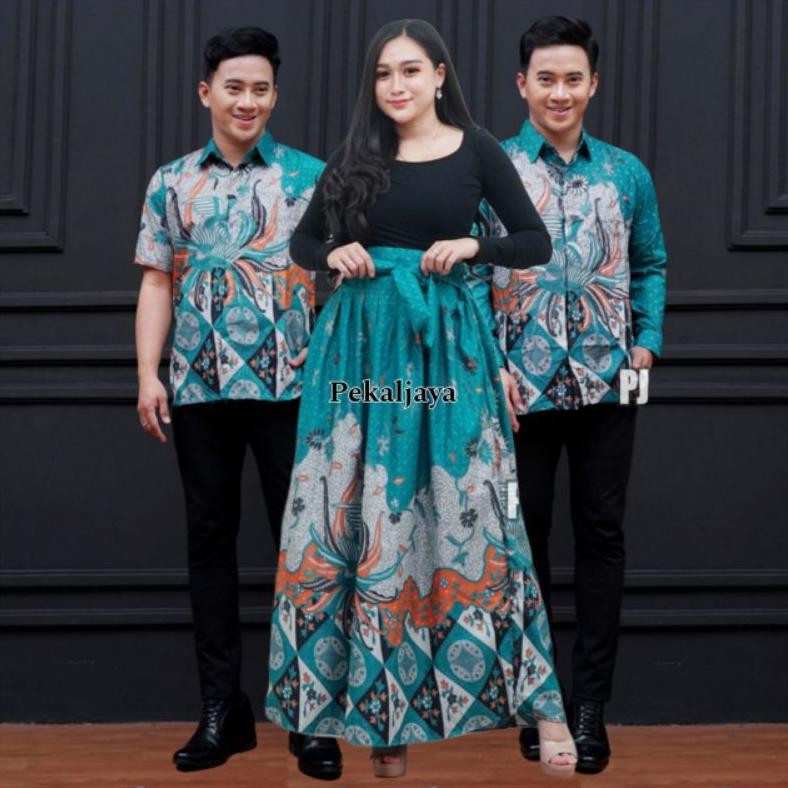 Miliki - Couple Rok payung klok Kemeja Batik lengan panjang motif Gentong Hitam