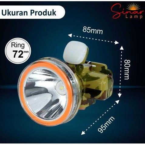 Jinlong Senter Kepala Waterfrop Cahaya Super Terang Jl-608L Baterai 4500Mah Tahan Lama 16 Jam Led La