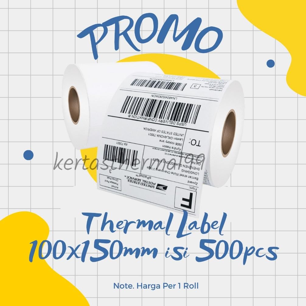 

DB7 >> Label Stiker Thermal / Thermal Sticker alas Kertas Resi Online Shop 100x150 mm isi 500 pcs