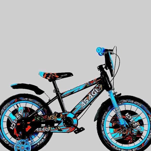 Asagi Sepeda Bmx 16 Inch Ban Jumbo Besar Anak Usia 49 Tahun Warna U Roda Bantu Nyala Lampu Led Outdo