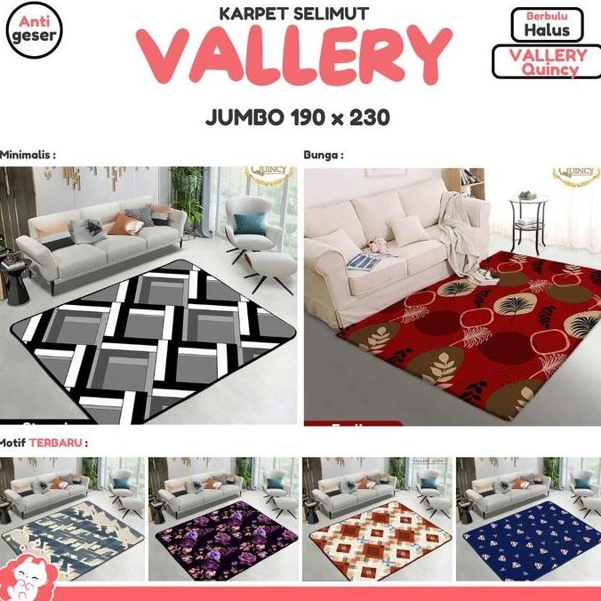 Karmut JUMBO (Karpet Selimut) (190 x 230) VALLERY Quincy Anti Slip