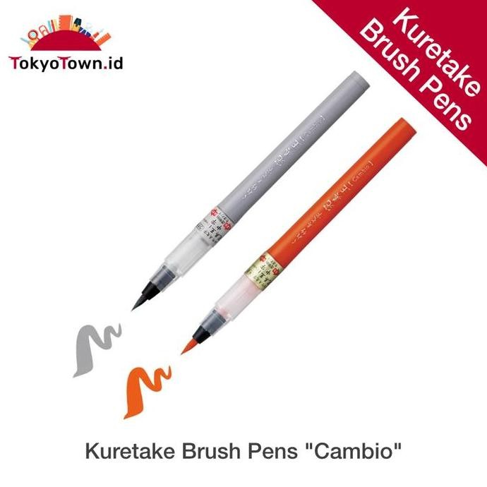 

TERLARIS! Kuretake Bimoji Cambio Calligraphy Brush Pen Grey and Orange