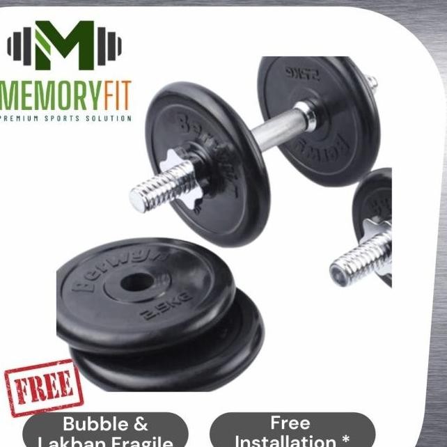 Berwyn Dumbbell Dumbell Barbell 20 Kg Set Karet Gojek Grab