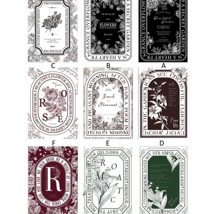 

10Lembar Kertas Bunga Buket Print Vintage Frame Wrapping R Cellophane Flst Kraft Kado