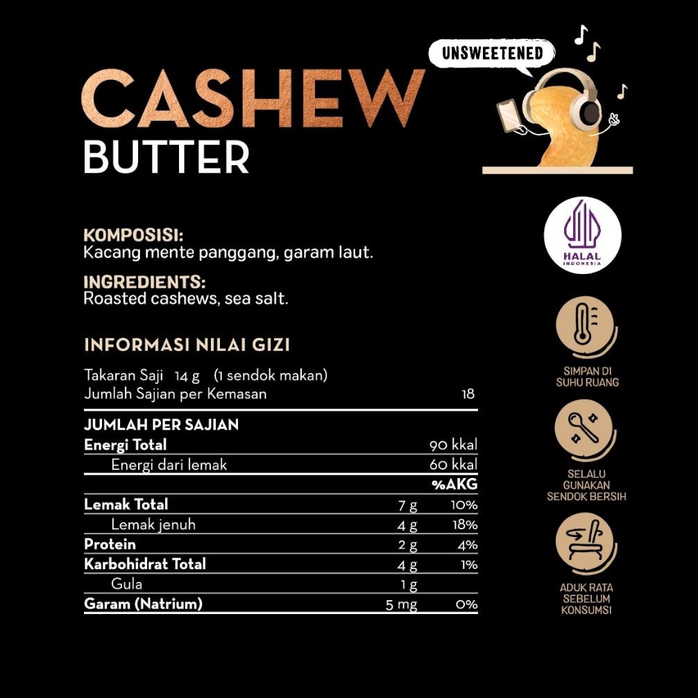 

FROLIC Cashew Butter Unsweetened - Selai Kacang Mente Mede (Vegan&Keto-friendly)