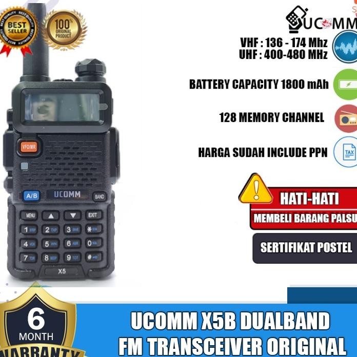 Ucomm X5B X5 Ht Dual Band Ucomm X5B X5B Radio Fm Garansi Resmi