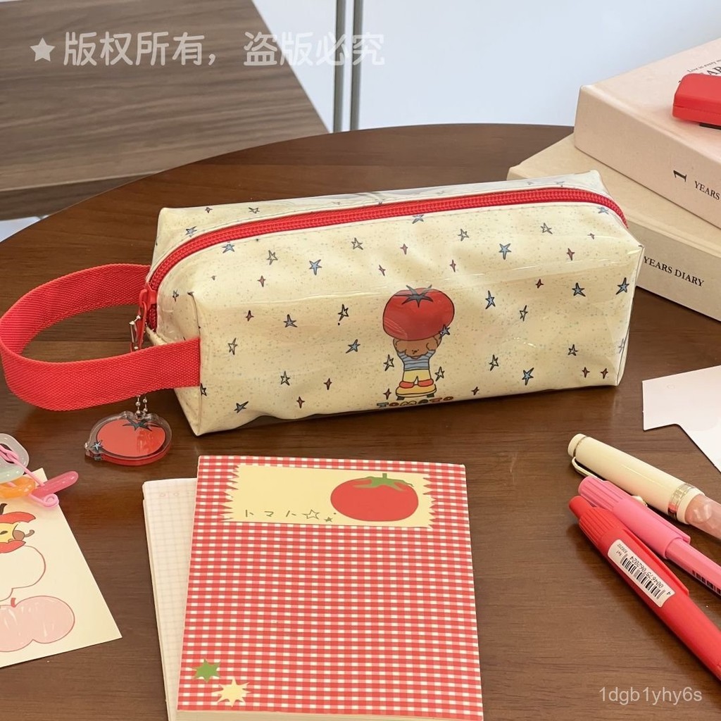 

Original Tomato Puppy Pencil Case Korean Style High Appearance Large Capacity Student Cute pvc Stationery Storage Pencil Case 5XNM