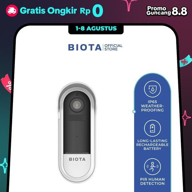 Promo Biota Smart Home - Doorbell Wireless Bel Pintu Rumah Otomatis Dengan Wifi Tanpa Kabel