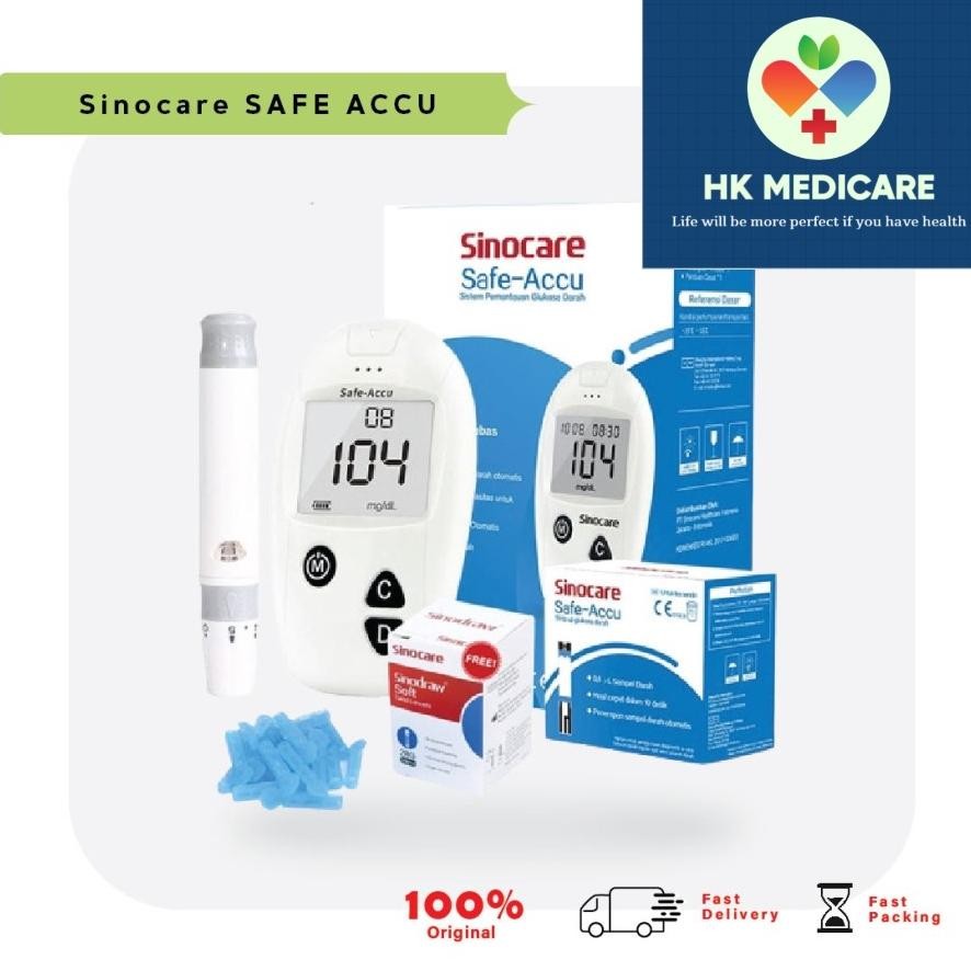 Sinocare Safe Accu Alat Tes Gula Darah/Alat Ukur Gula Darah MURAH