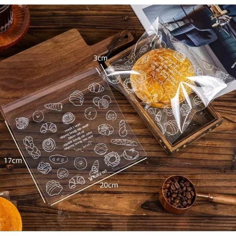 

17x20CM 100pcs plastik roti besar plastik kue gantong plastik cake roti croisant