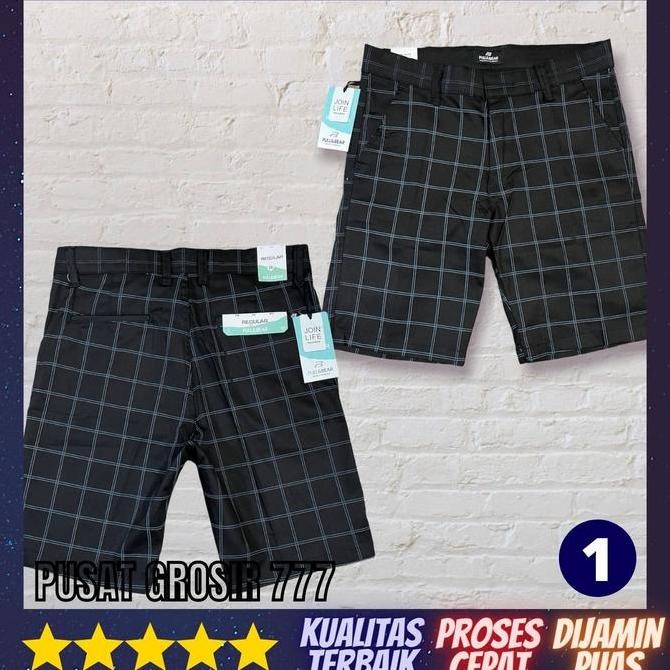 Celana Tartan Pendek Pria / Celana Pendek Celana Santai Katun PCP 16