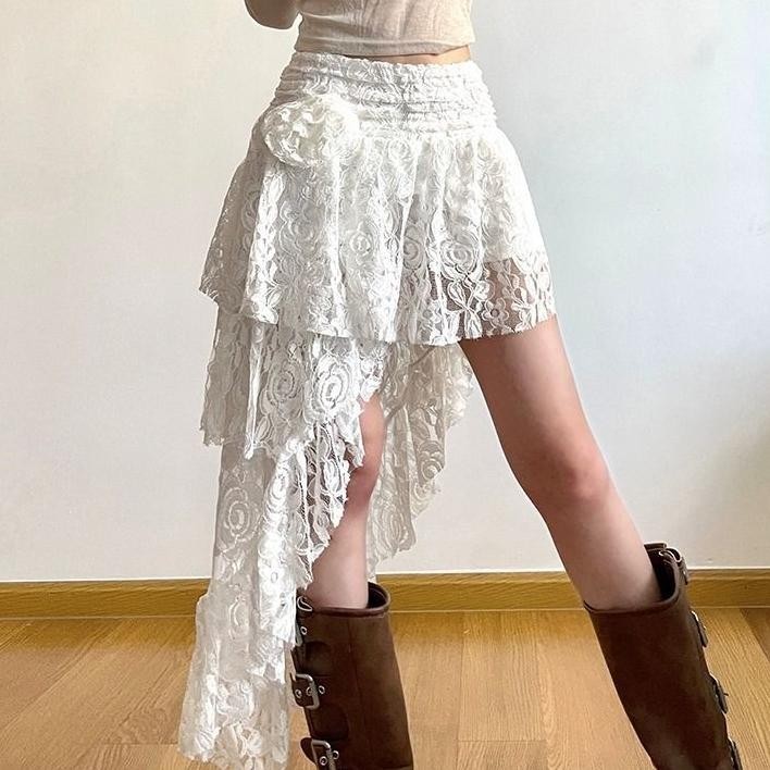 Rok Celana Pendek Wanita Miniskirt Rocel Brukat Asimetris Keren Is