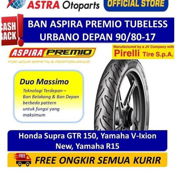 Ban Depan Aspira Premio Urbano Tubeless 9017