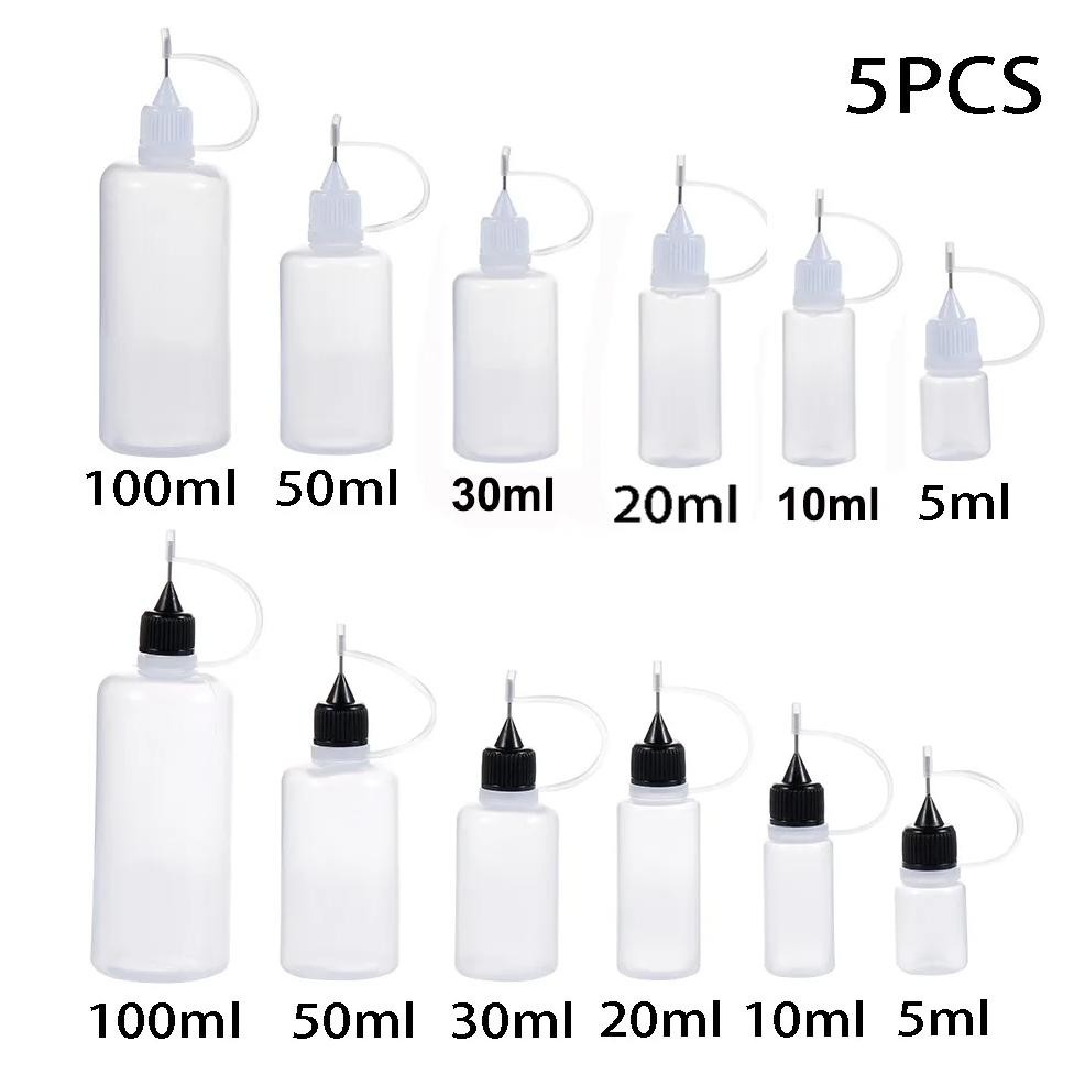 

5/10/20/30/50/100Ml Resuable Needle Tip Glue Applicator Plastic Bottle For Paper Quilling Diy Scrapbooking Paper Craft Tool