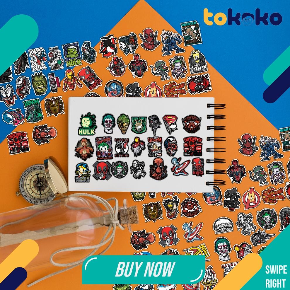 

NOG Stiker Cutting Superhero Paper Vinyl Dekorasi Laptop Koper Tumbler Kulkas DIY Viral Kekinian Terbaru 2025 XO-04