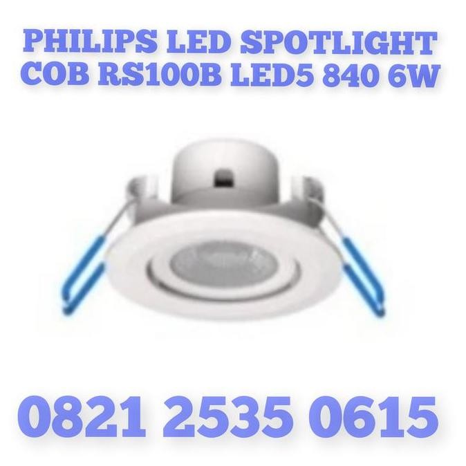 Philips Led Spotlight Cob Rs100B Led5 840 6W New Stok