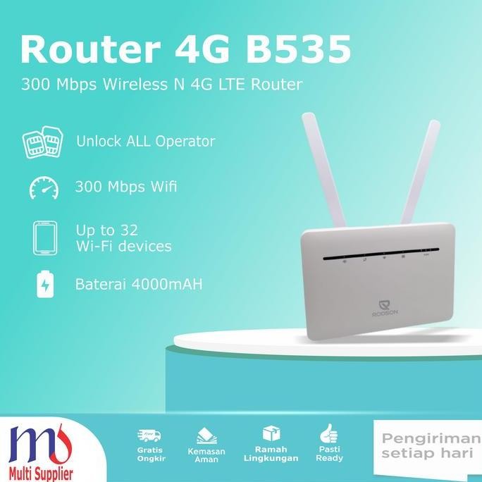 Terlaris Router B535 Pro+ 4G Lte 300Mbps Unlock Free Antena Baterai 4000Mah