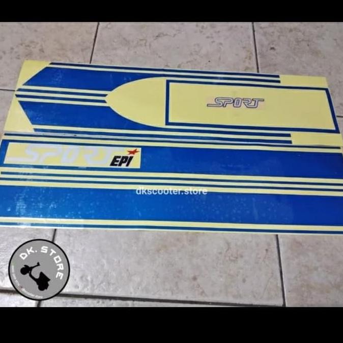 TERMURAH - vespa stiker set depan balakang catting px sport biru