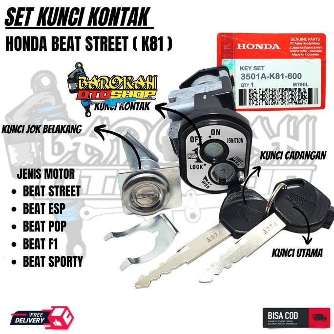 DF239>> ORIGINAL KUNCI KONTAK BEAT STREET,BEAT ESP,BEAT SPORTY,BEAT F1 STATER HALUS BEAT POP 2017-20