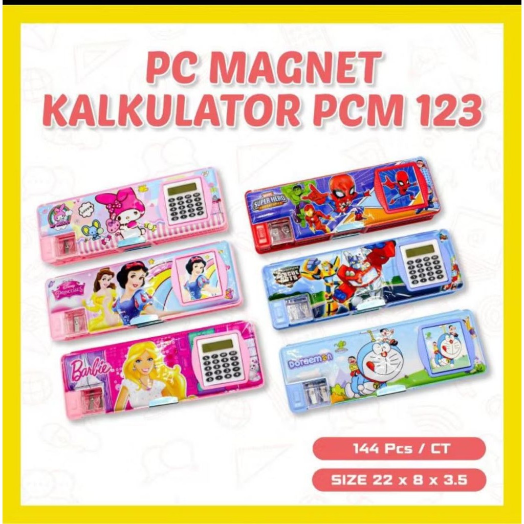 

Tempat Pensil Kalkulator Magnet 2sisi lengkap rautan PCM 123 CAL