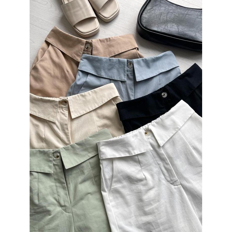 Peach Poppy REI Fold Pants Katun Premium - Celana Panjang Wanita Premium Karet