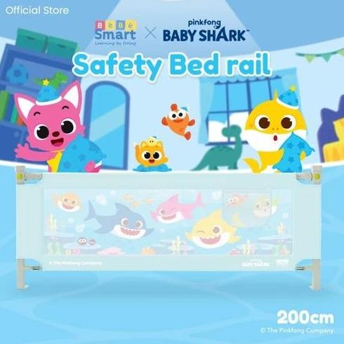 Bebe Smart Baby Shark Bedrail / Pagar Kasur Pengaman Bayi / Pembatas Kasur Pagar Bayi / Pagar Bayi