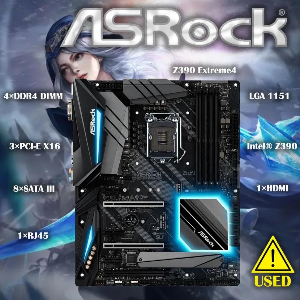 Asrock Z390 Extreme4 Original  Desktop 1151 Motherboard Z390 Socket Lga1151 Ddr4 Sata3 Usb3.0 M.2