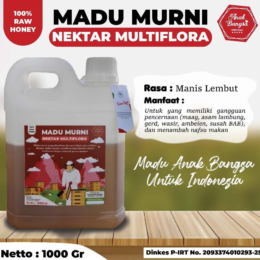 

(Terbaru) Madu Asli Hutan Murni Nektar Multiflora 1 kg - Madu Anak Bangsa Grade A 100% Alami Raw Honey (Terlaris)