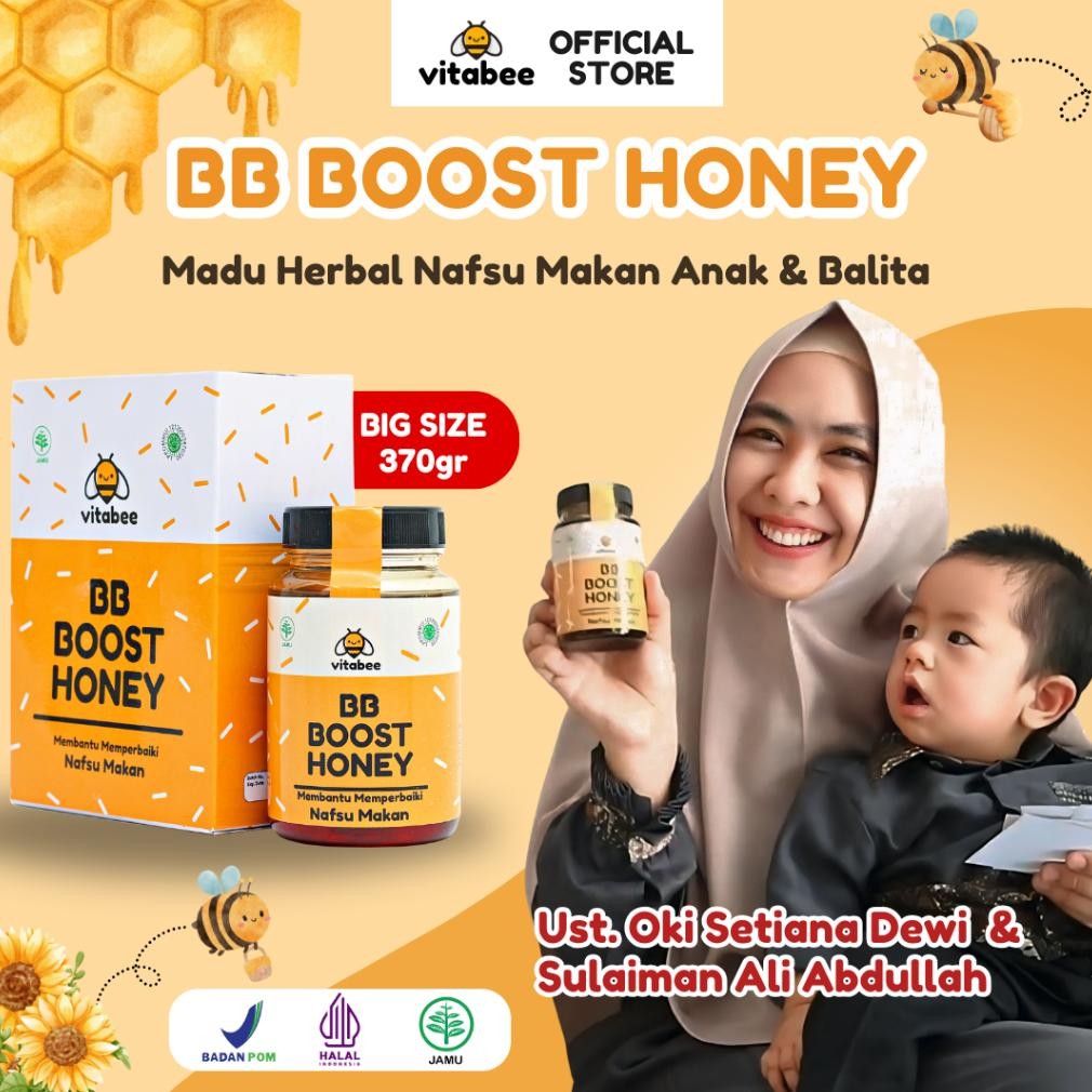 

(Terbaru) Madu Anak Anti GTM - Tambah Nafsu makan & Berat Badan - Vitabee BB Boost Honey (Terlaris)