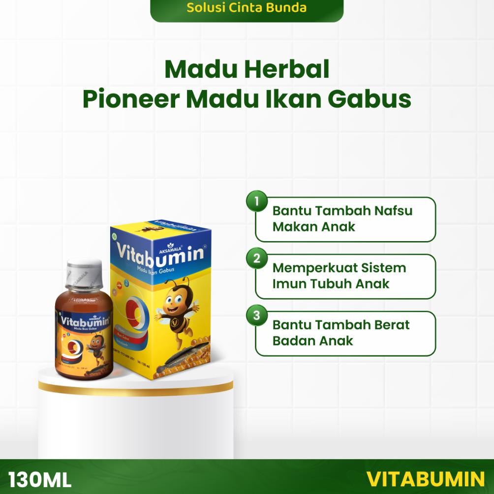 

(Terbaru) Vitabumin 130ml - Madu Nafsu Makan Anak - Madu Albumin Ikan Gabus (Terlaris)