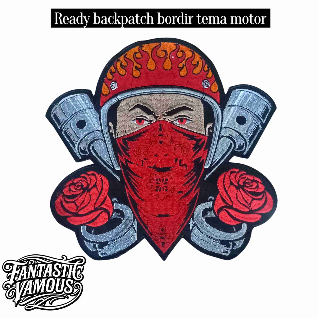 Ready patch bordir backpatch bordir tema motor emblem bordir ukuran besar tempelan jahit emblem jahi