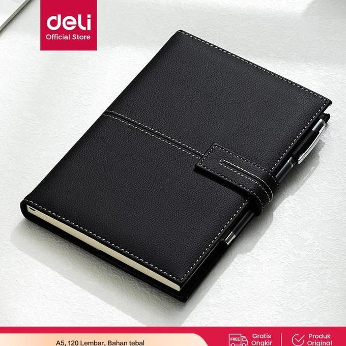 

Deli Leather Cover Notebook Buku Catatan Agenda Kulit Magnetic EN142L