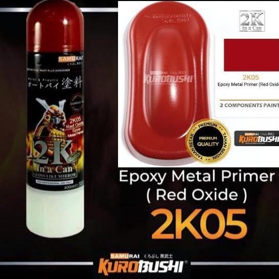Terlaris Pilok Pilox Samurai Epoxy Metal Primer 2K05 400Ml Red Oxide Epoxy Metal