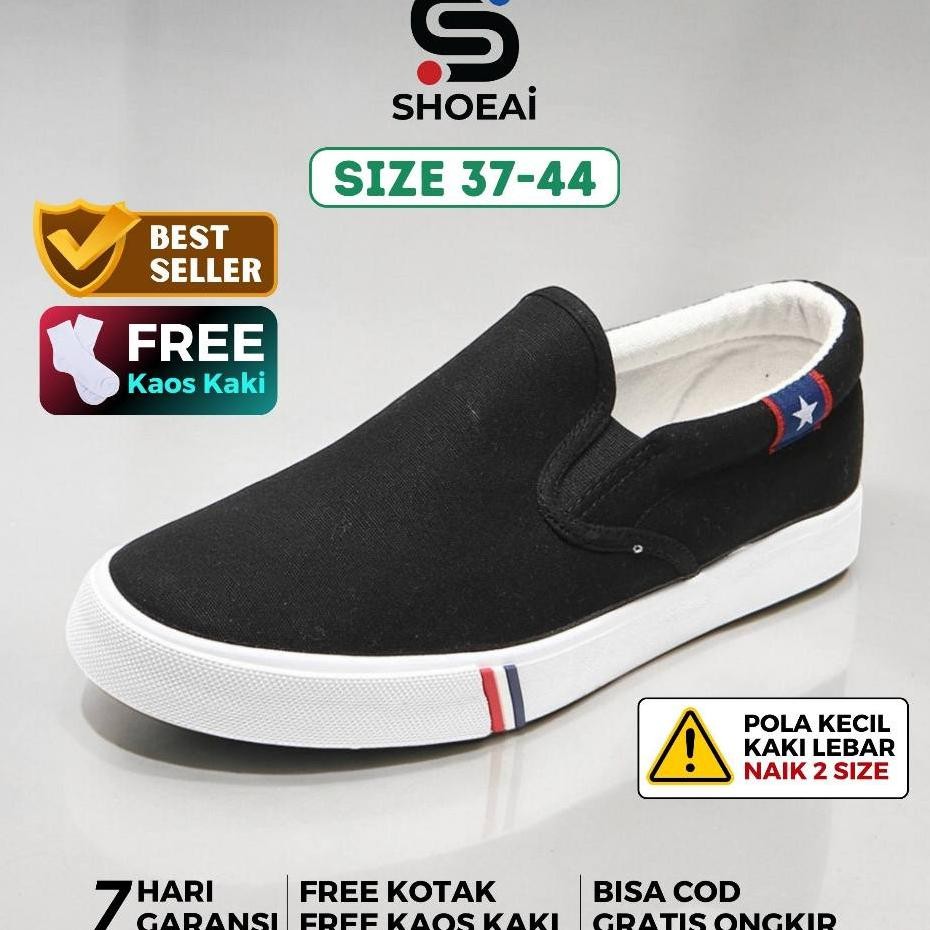 Shoeai Star Slip On Sepatu Kasual Pria Wanita Trendy Sol Karet