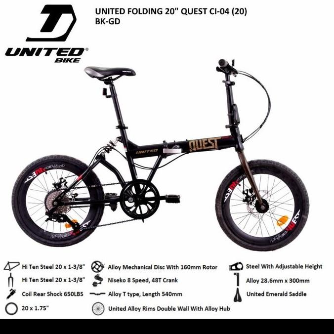 Sepeda Lipat 20 United Quest Boncengan