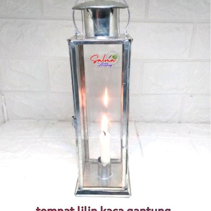 ,,,,,,,] Tempat Lilin gantung/lentera lampu lilin kaca antik polos Candle